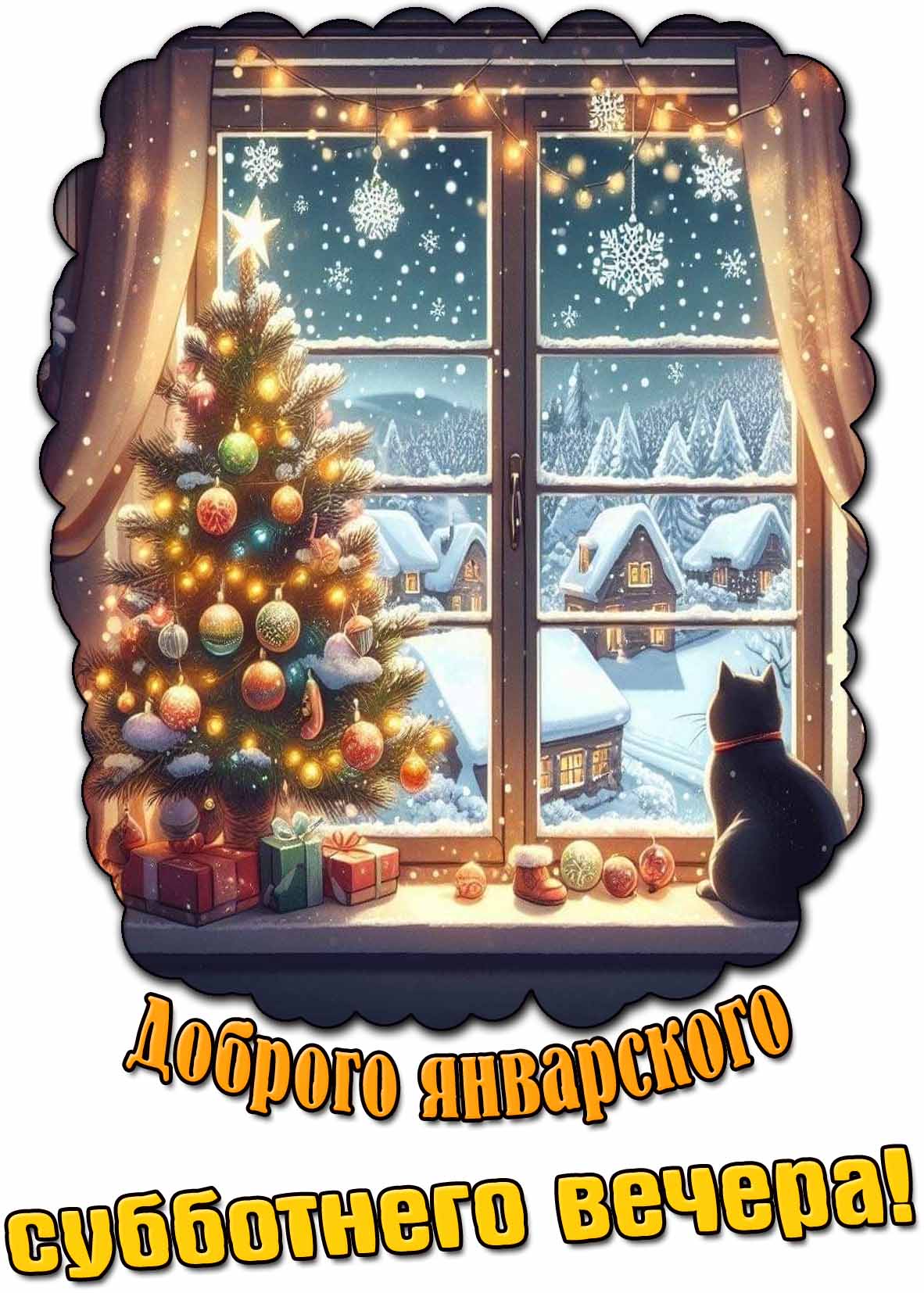 Картинка доброго январского субботнего вечера