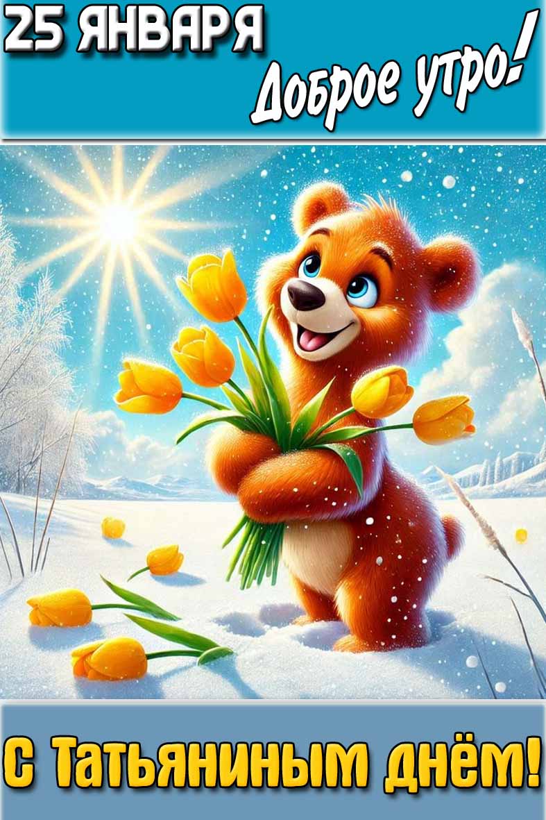 Открытка "25 января доброе утро! С Татьяниным днём!"