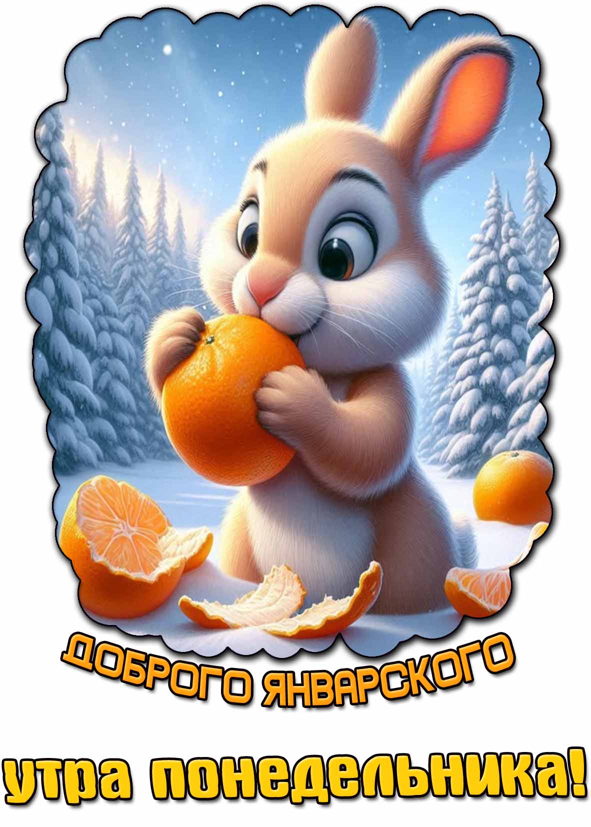 Прикольная открытка доброго январского утра понедельника