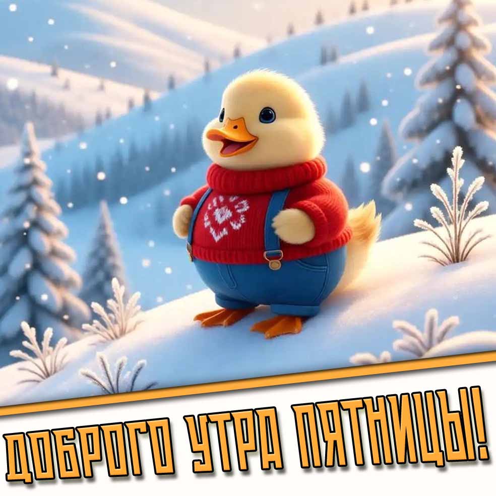 Доброго утра пятницы! - смешная зимняя картинка