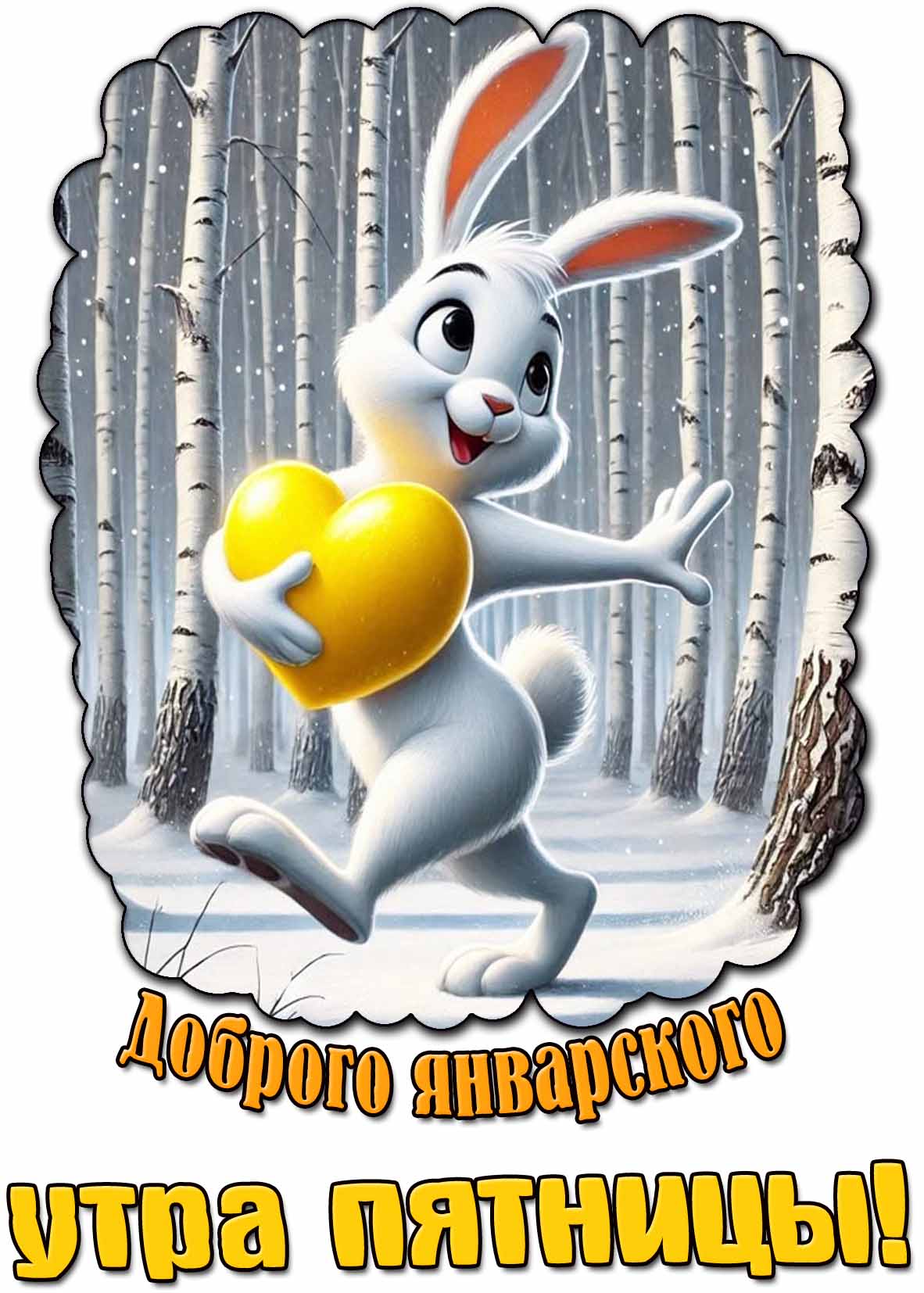 Открытка доброго январского утра пятницы