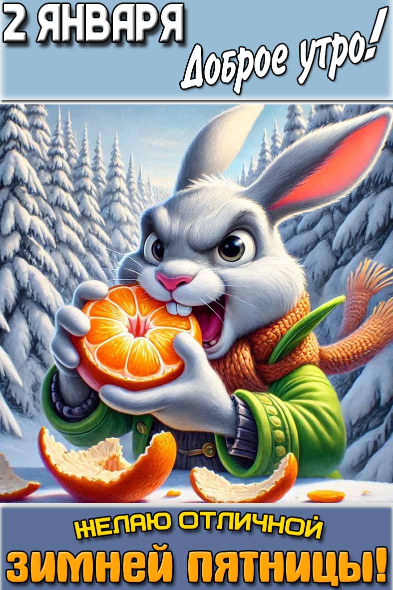 Картинка "2 января доброе утро! Желаю отличной зимней пятницы!"