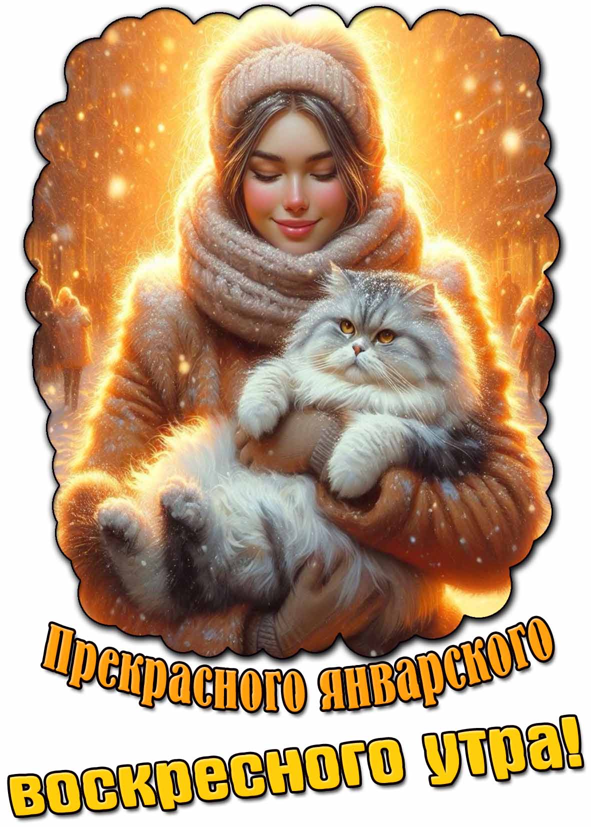 Открытка прекрасного январского воскресного утра