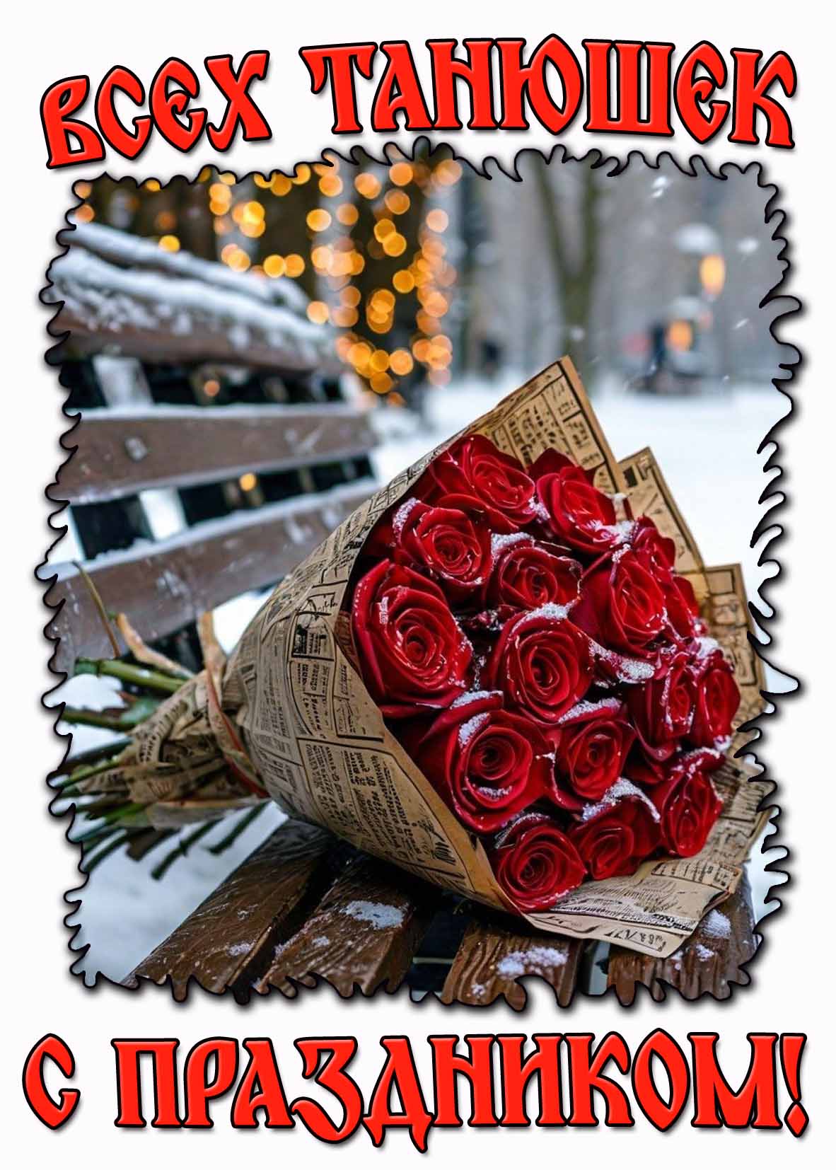 Открытка "Всех Танюшек с праздником!