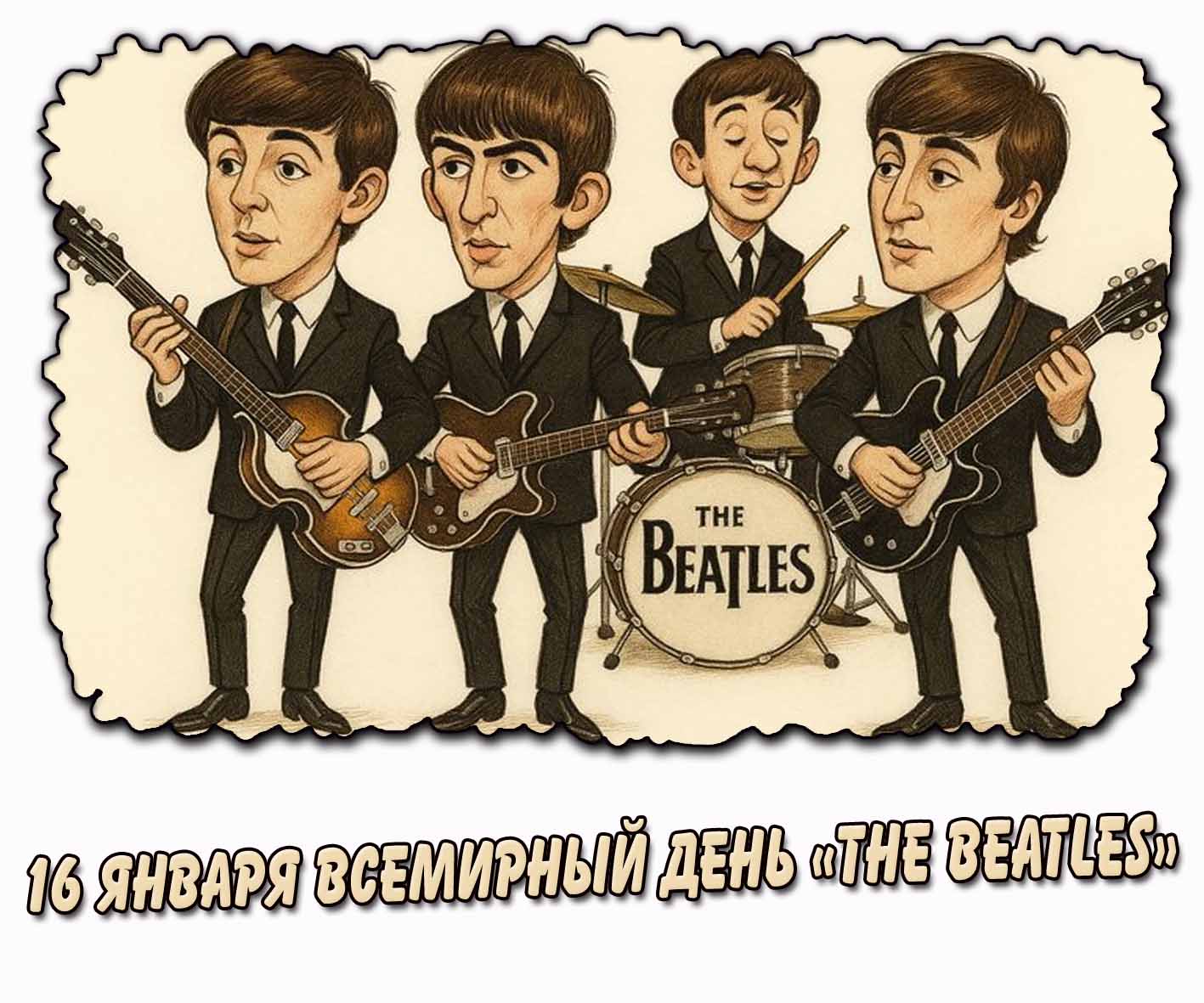 Открытка на всемирный день the beatles