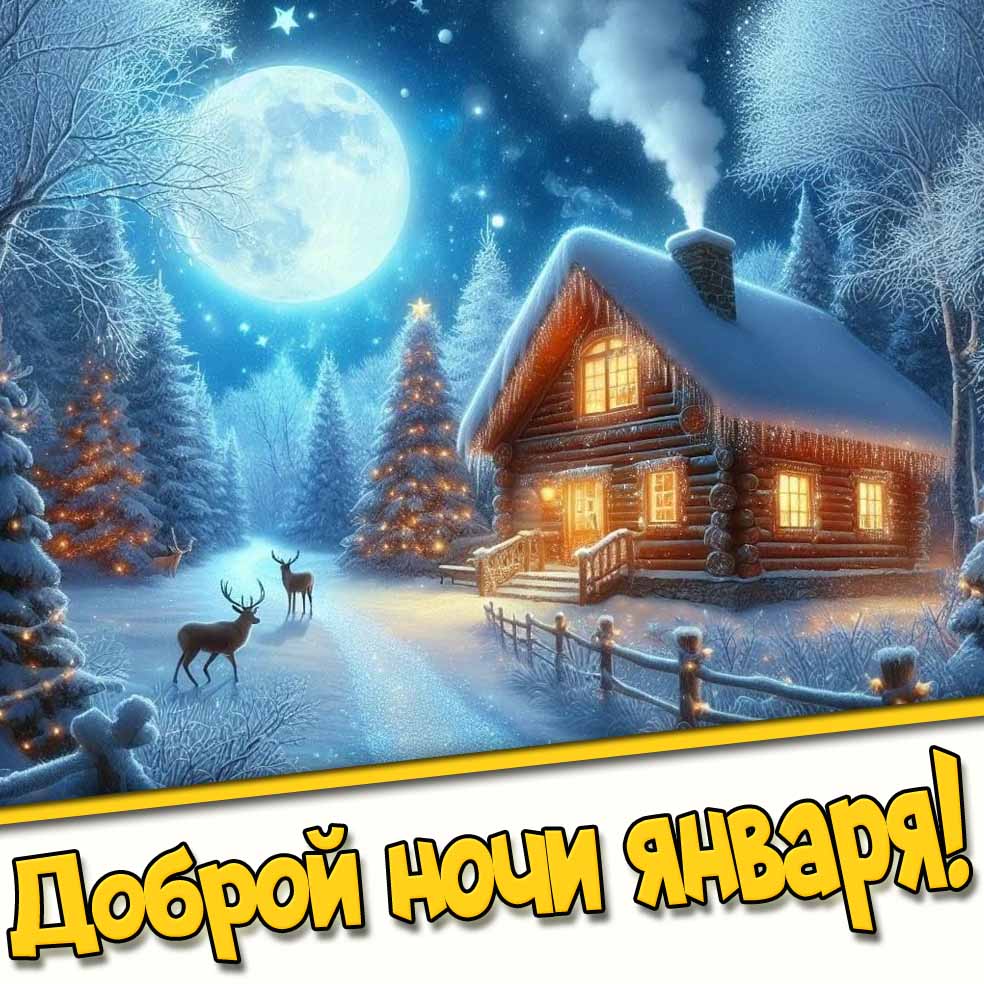 Картинка доброй ночи января