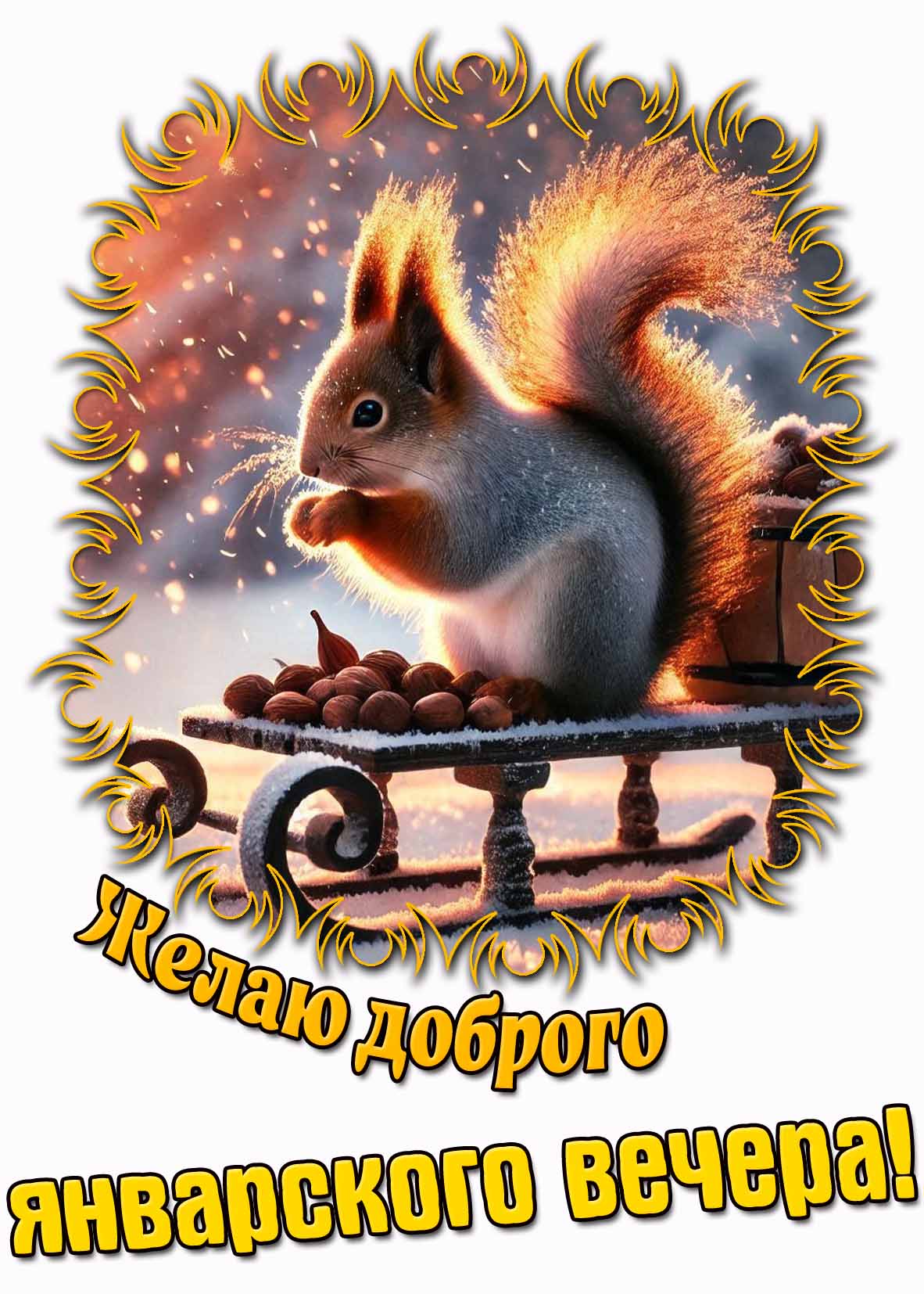 Картинка "Желаю доброго январского вечера!"