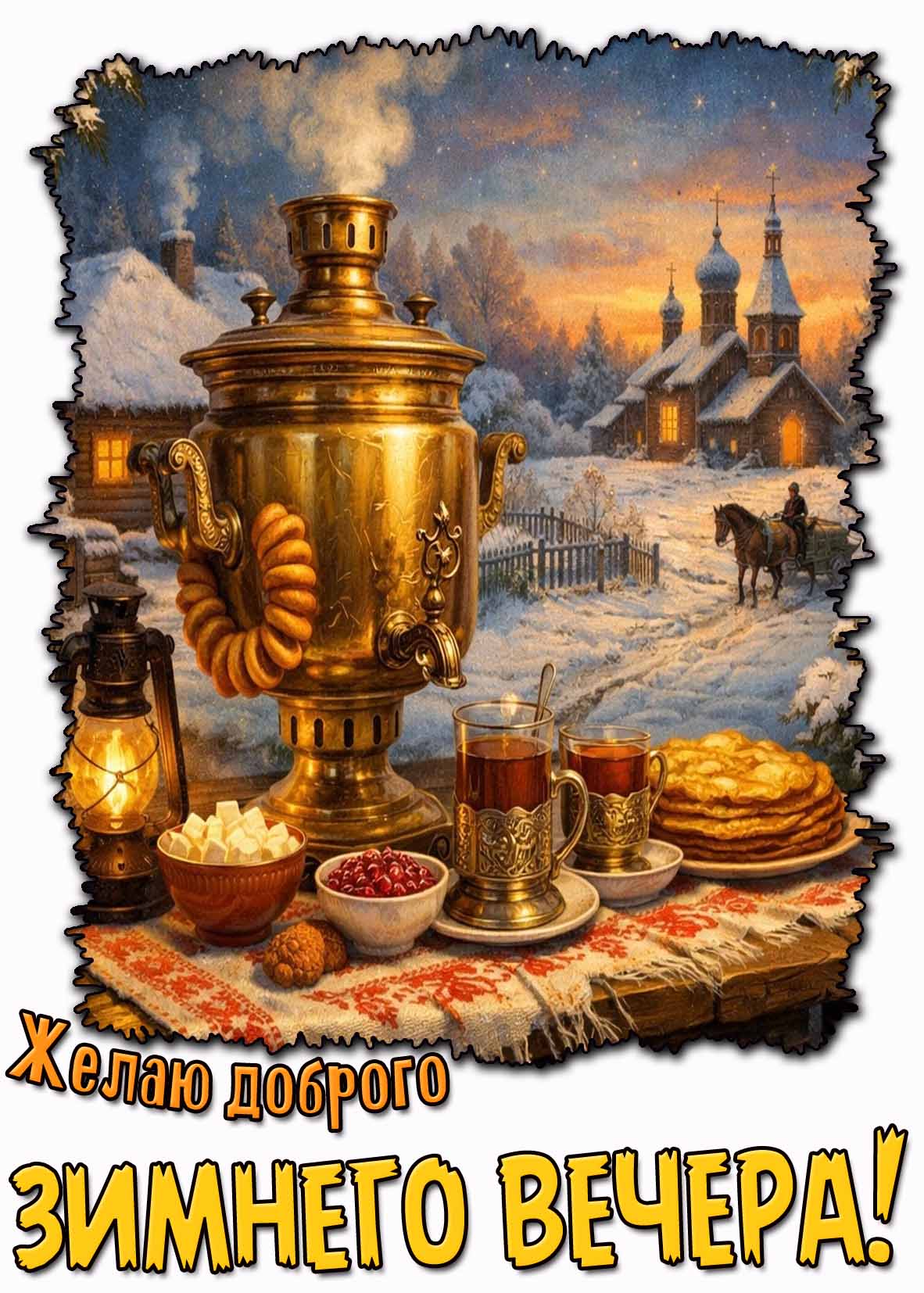 Картинка "Желаю доброго зимнего вечера!"