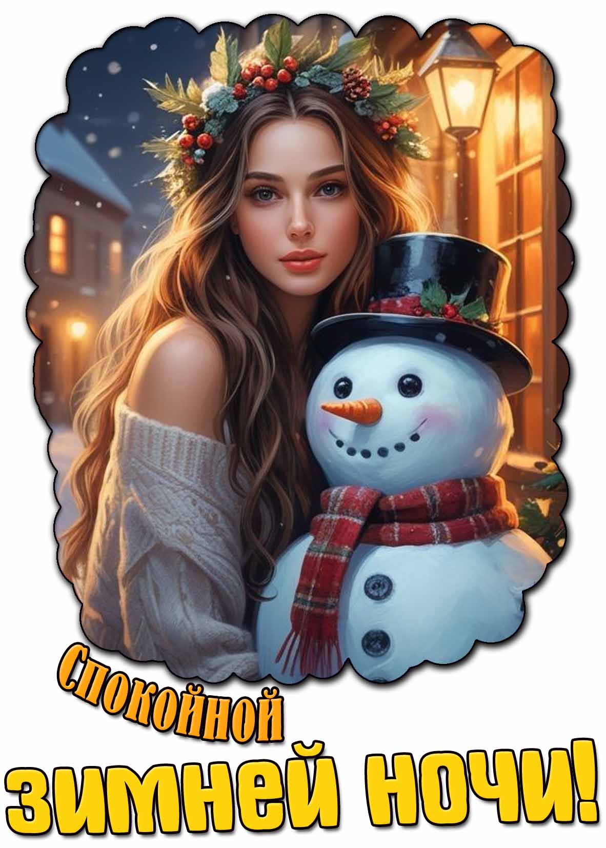 Спокойной зимней ночи! - картинка для мужчины