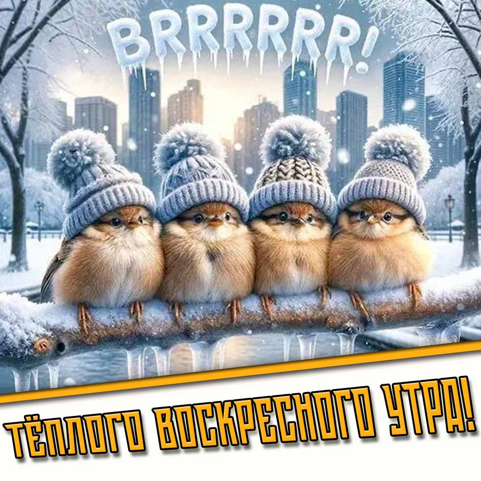 Тёплого воскресного утра! - зимняя картинка