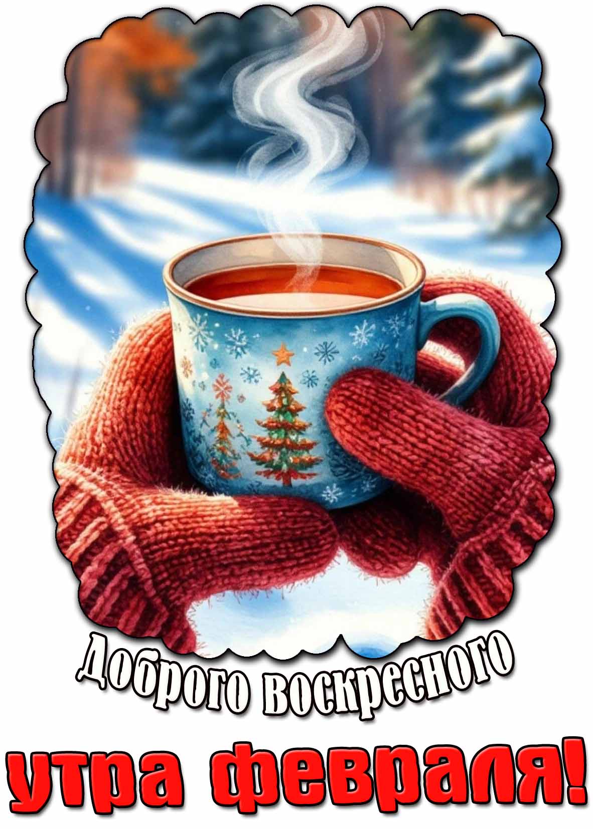 Открытка доброго воскресного утра февраля