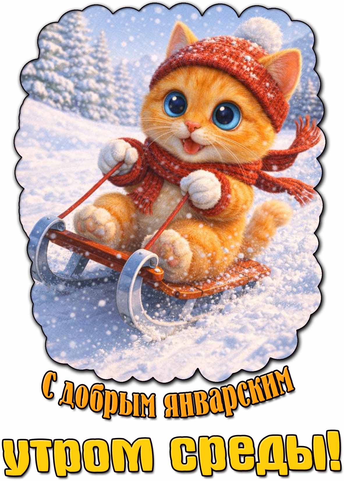 Картинка с добрым январским утром среды