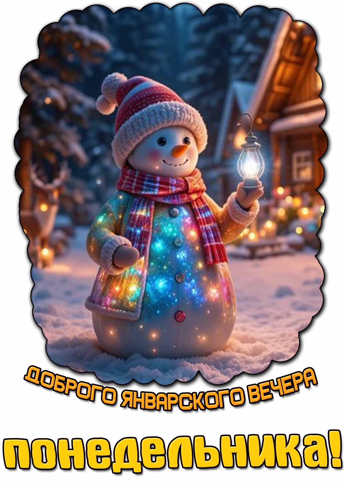 Картинка доброго январского вечера понедельника