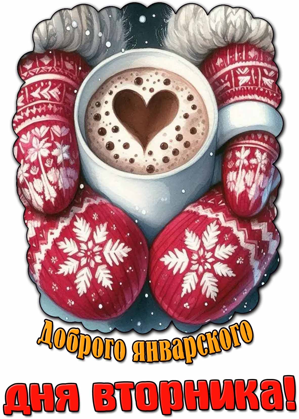Открытка доброго январского дня вторника