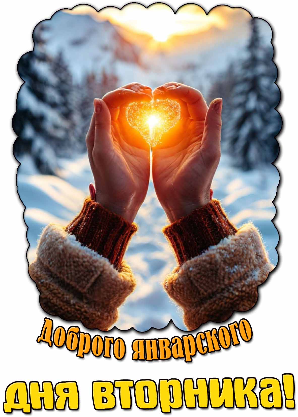 Картинка доброго январского дня вторника