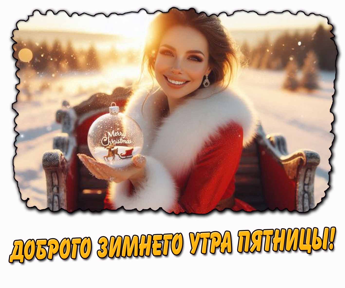 Открытка доброго зимнего утра пятницы