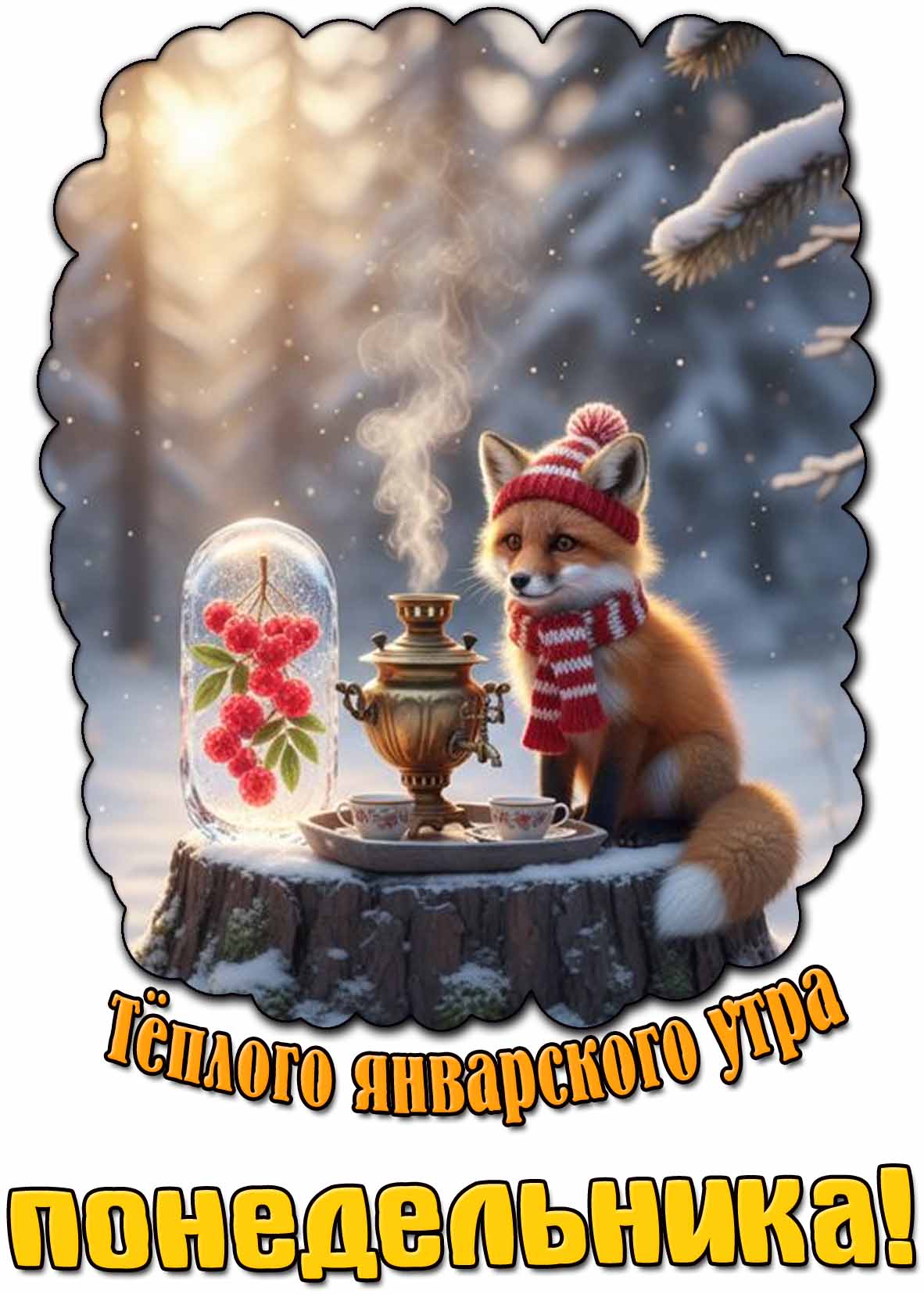 Картинка тёплого январского утра понедельника