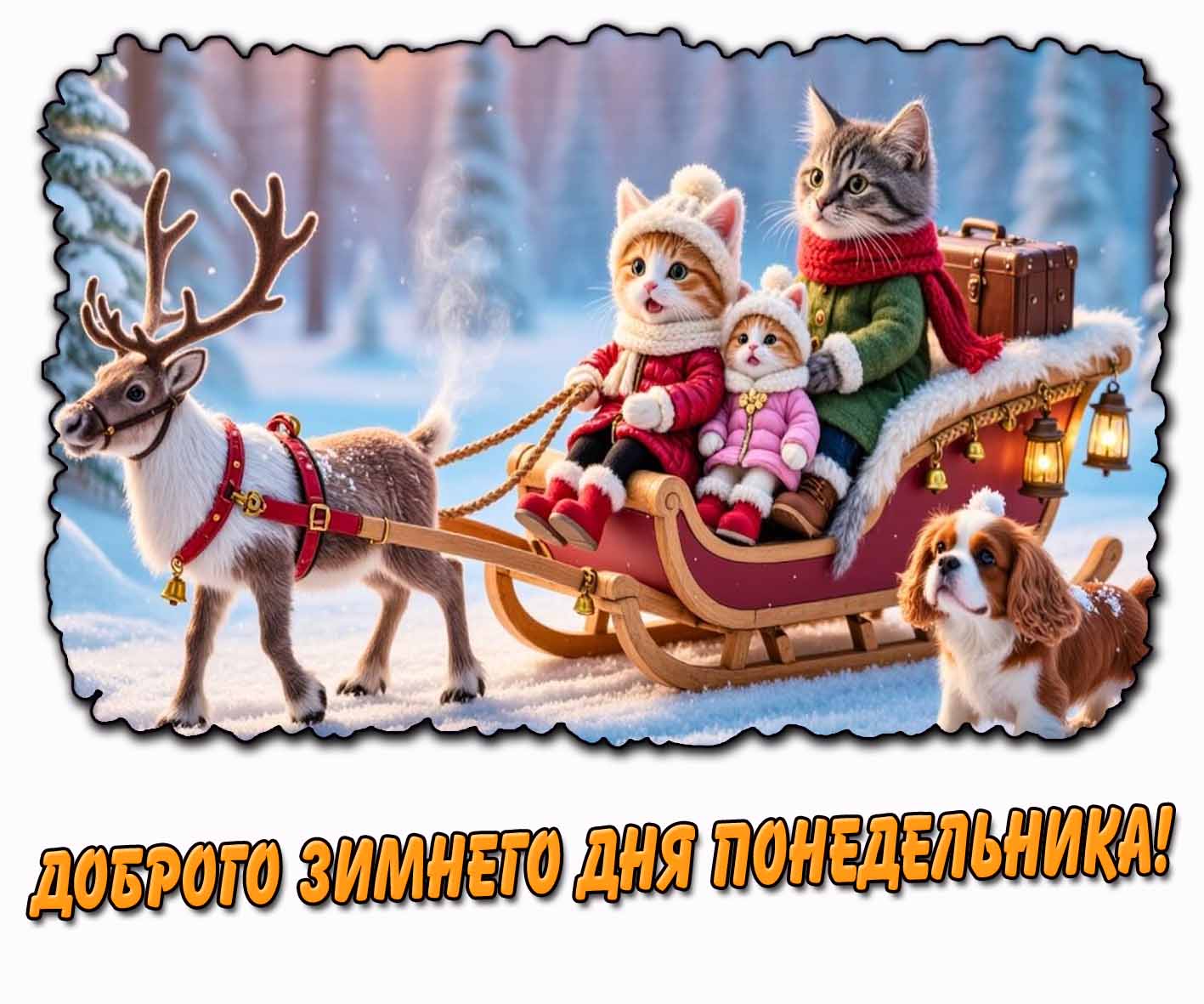 Открытка доброго зимнего дня понедельника