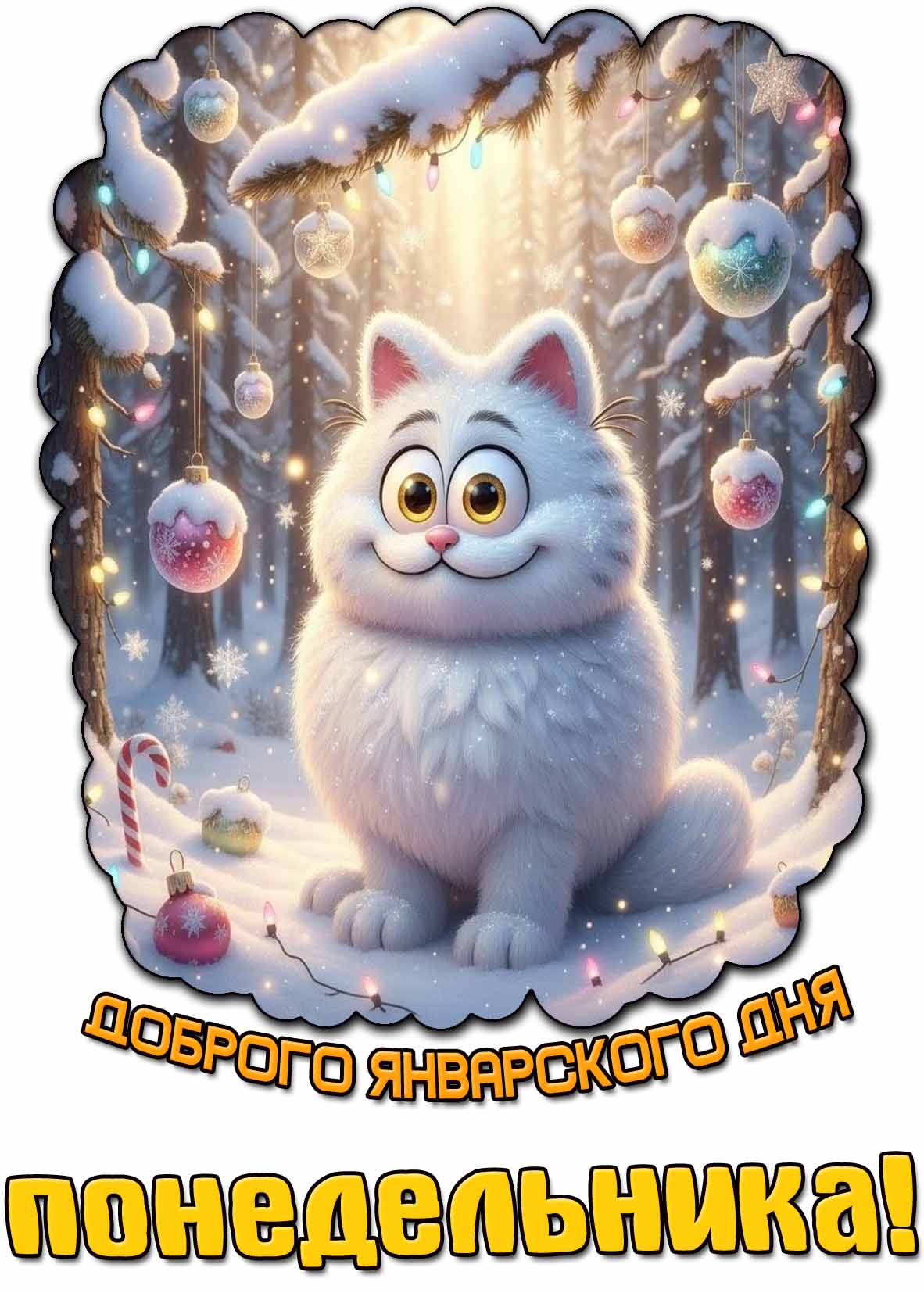 Картинка доброго январского дня понедельника