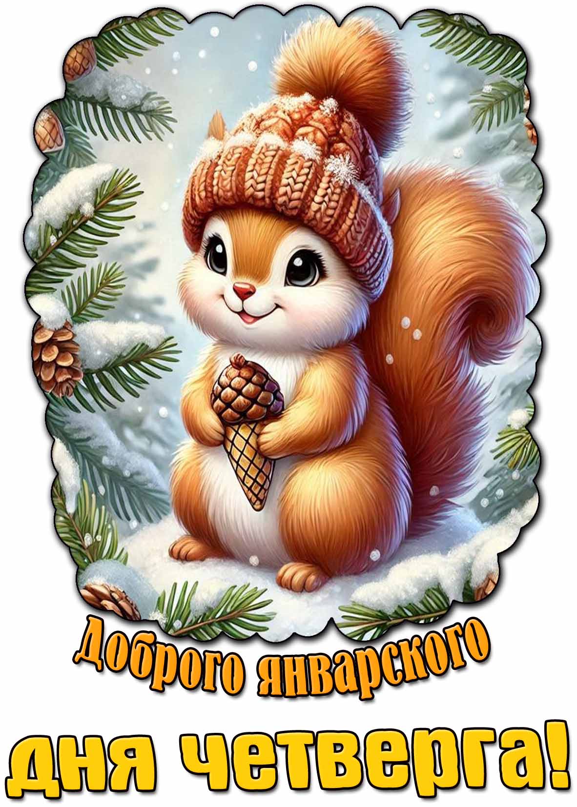 Открытка доброго январского дня четверга