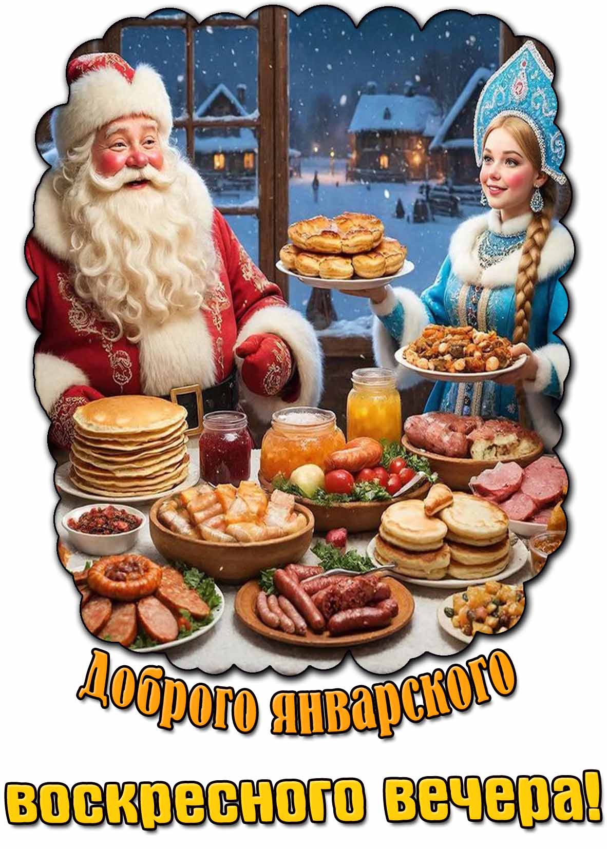 Прикольная картинка доброго январского воскресного вечера