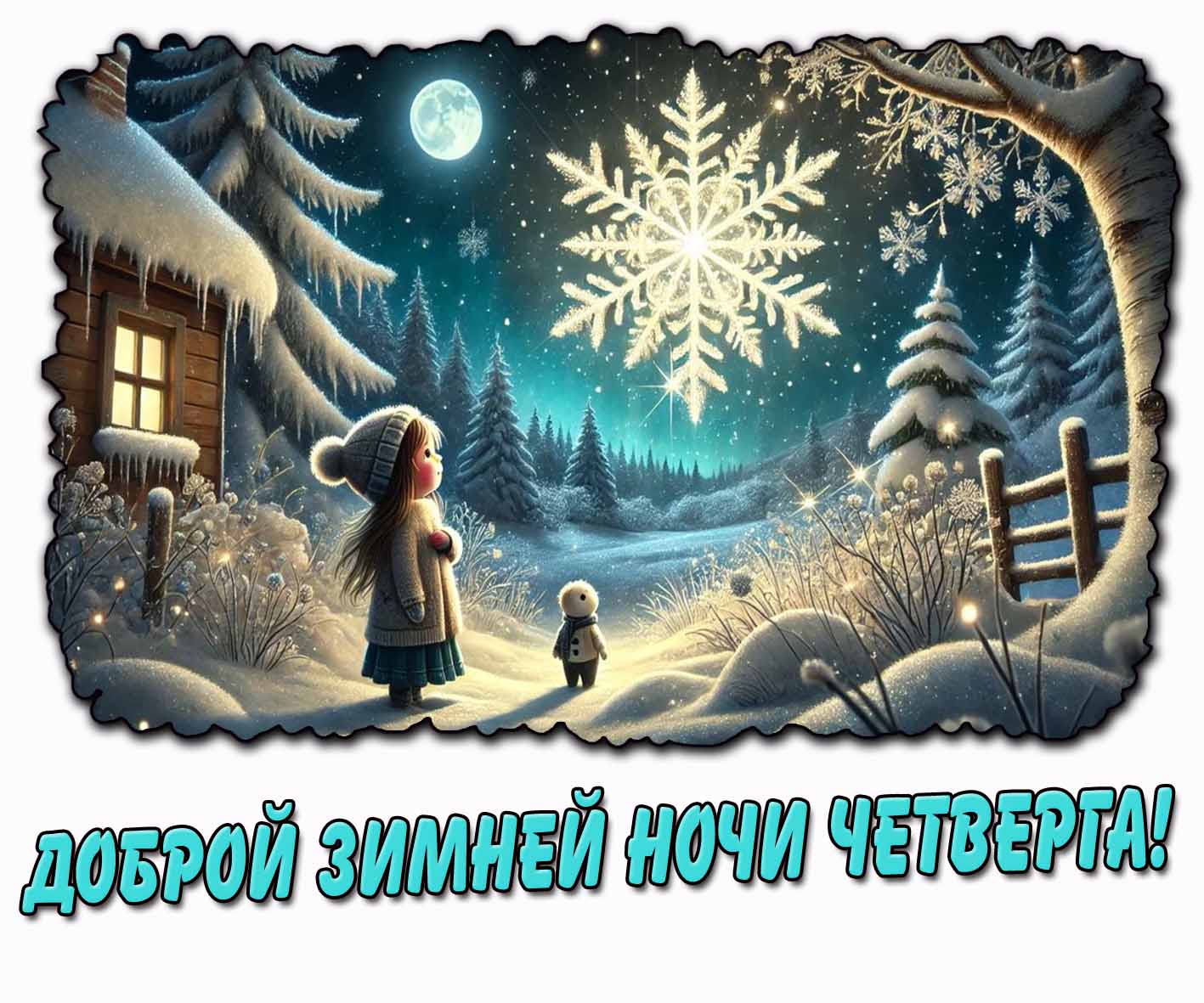 Доброй зимней ночи четверга! - красивая картинка