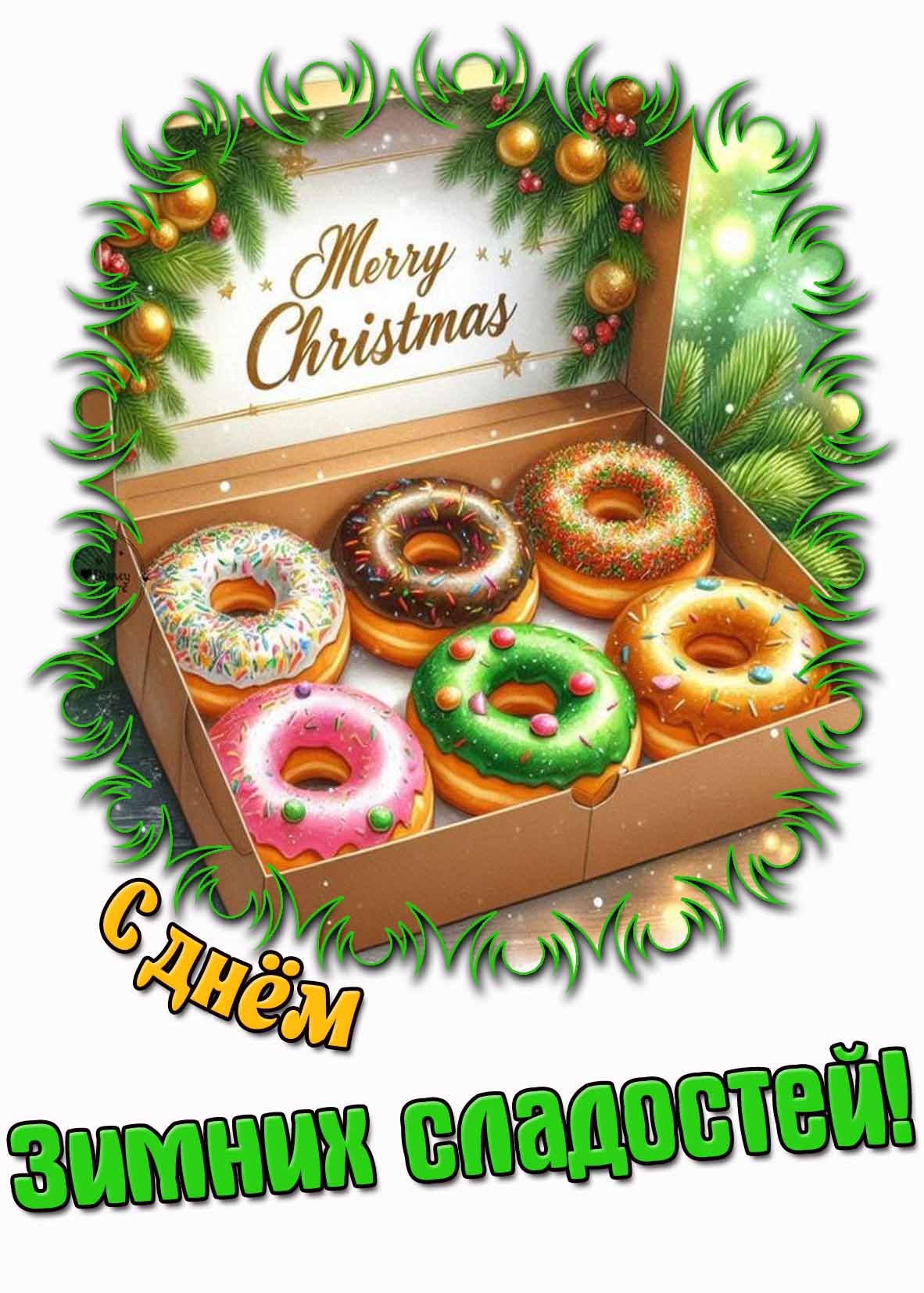Открытка на день зимних сладостей