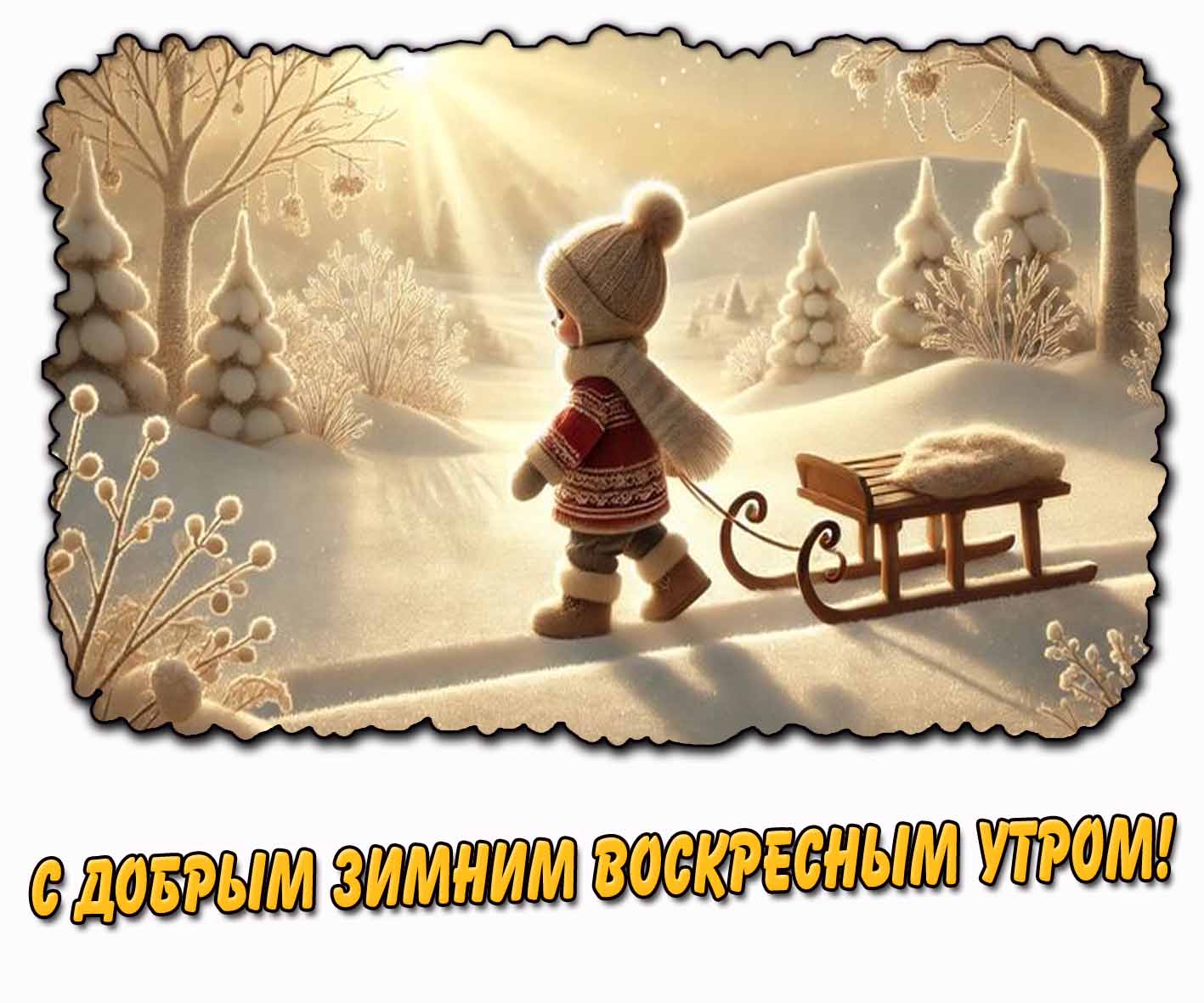 Картинка с добрым зимним воскресным утром