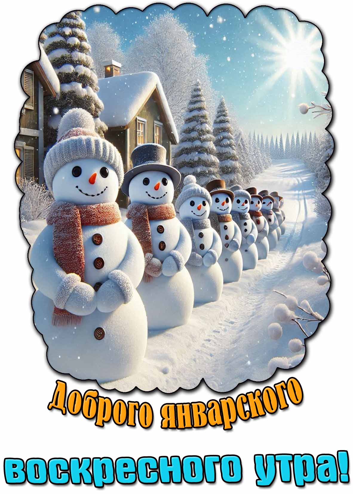 Открытка доброго январского воскресного утра