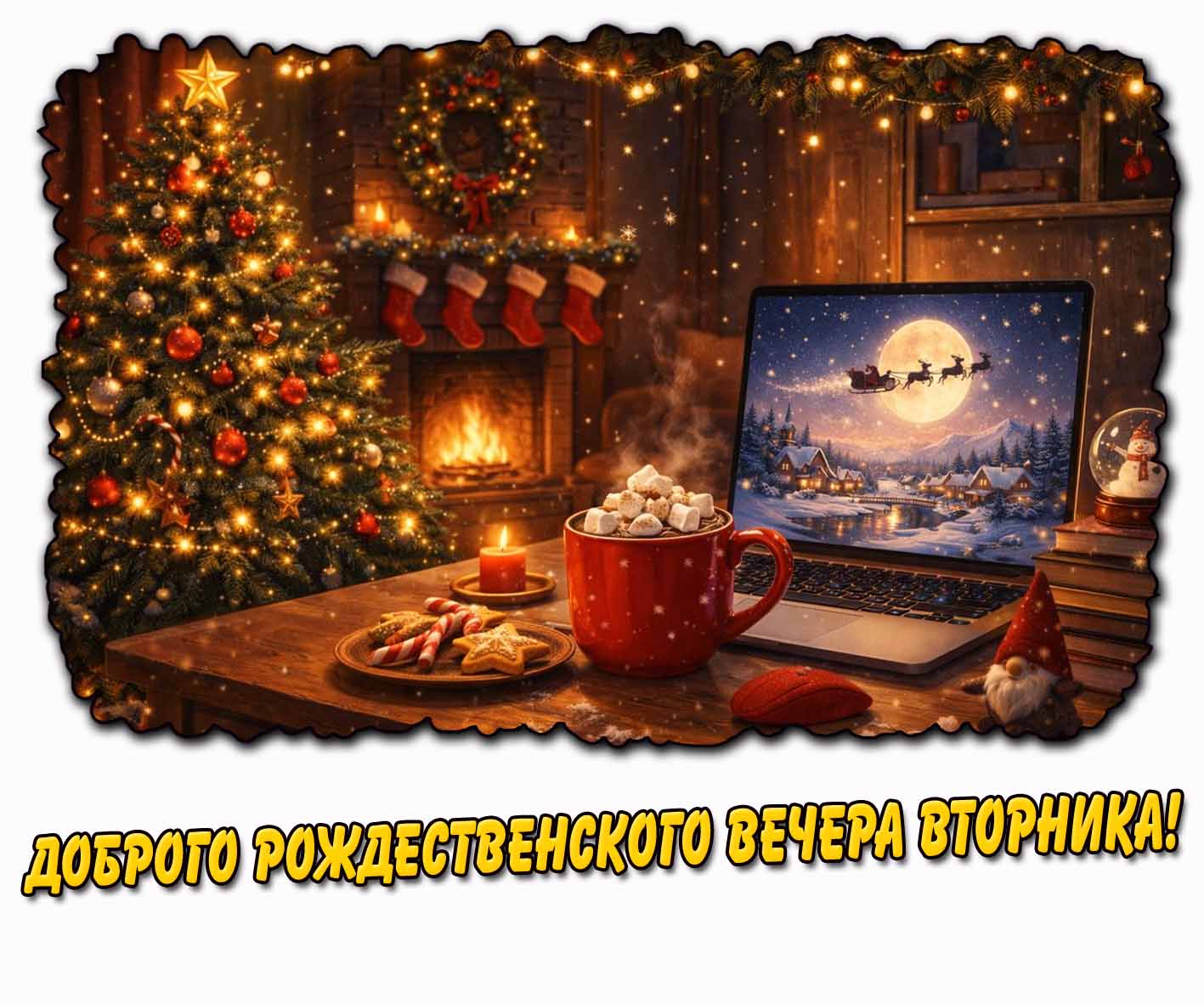 Доброго Рождественского вечера вторника! - красивая картинка