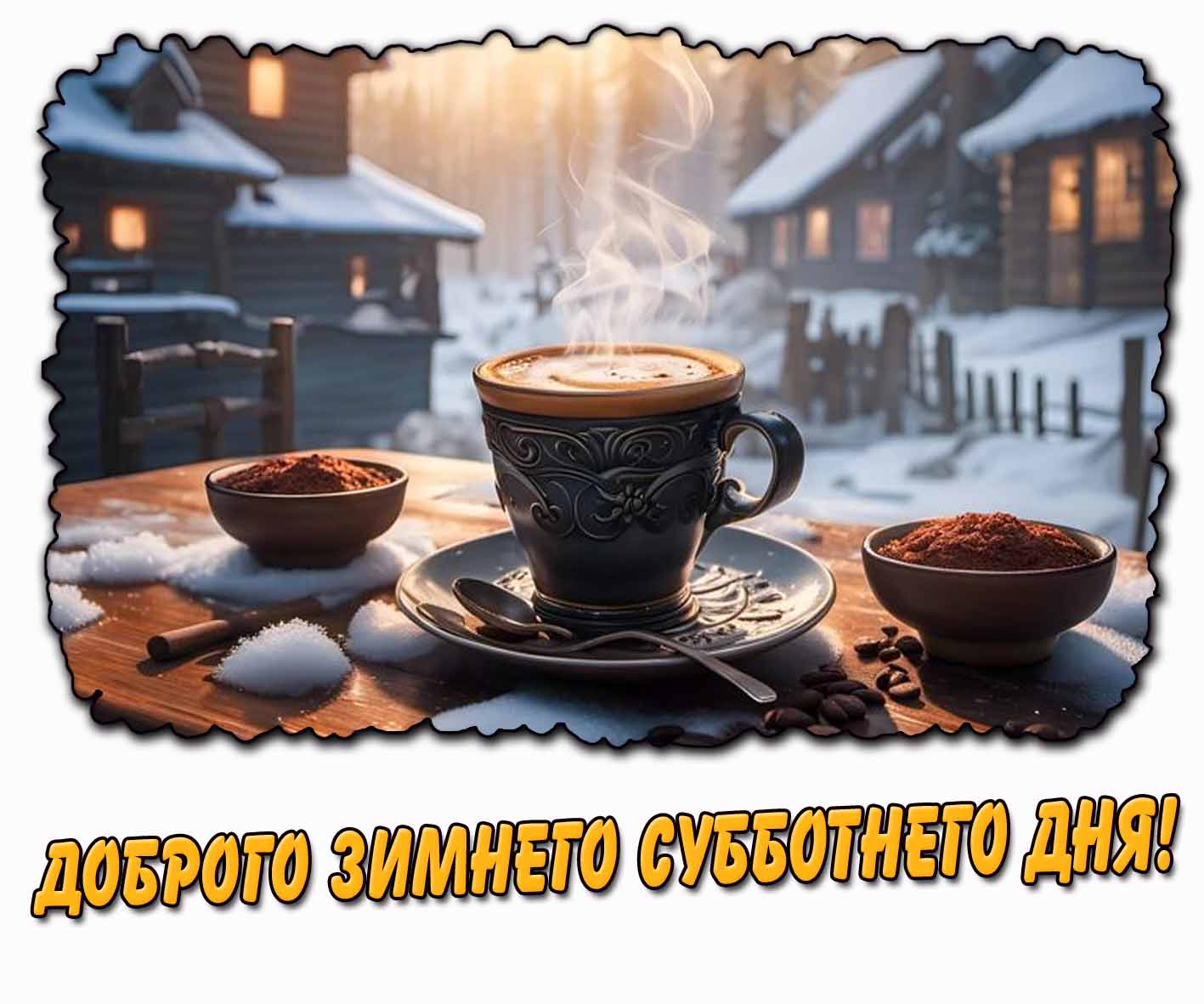 Доброго зимнего субботнего дня! - картинка с кофе
