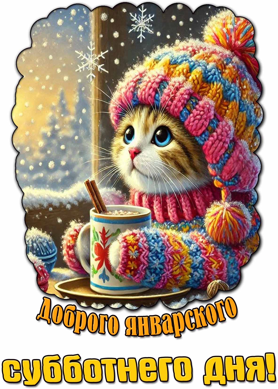 Открытка доброго январского субботнего дня