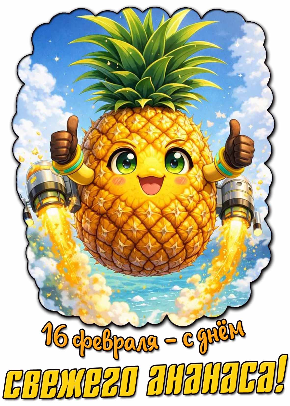 Картинка 16 февраля с днём свежего ананаса