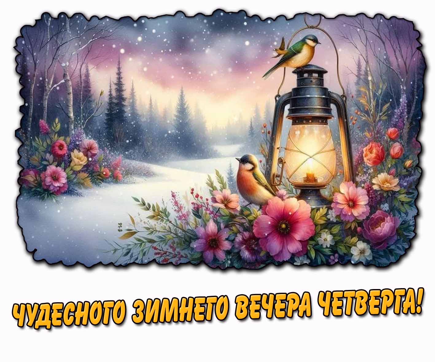 Картинка чудесного зимнего вечера четверга