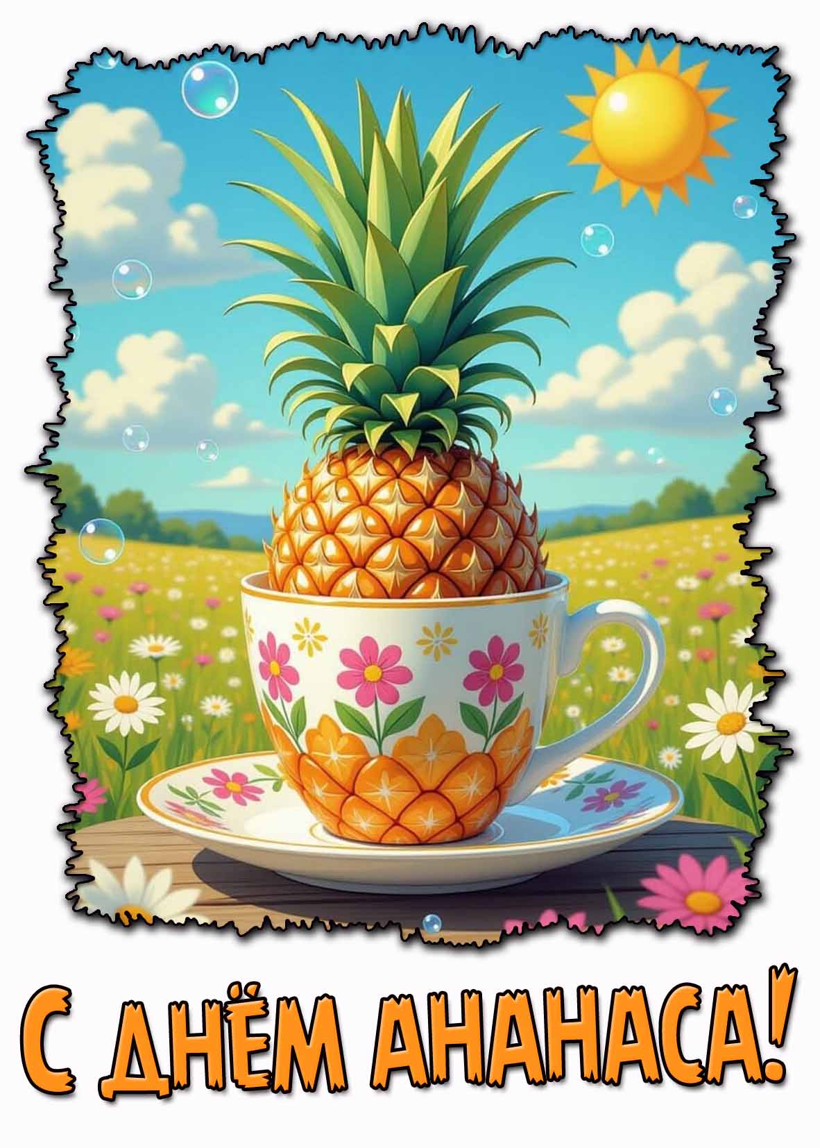 Открытка с днём ананаса