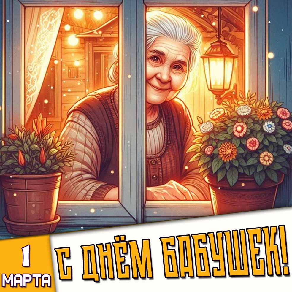Картинка 1 марта - с днём бабушек!