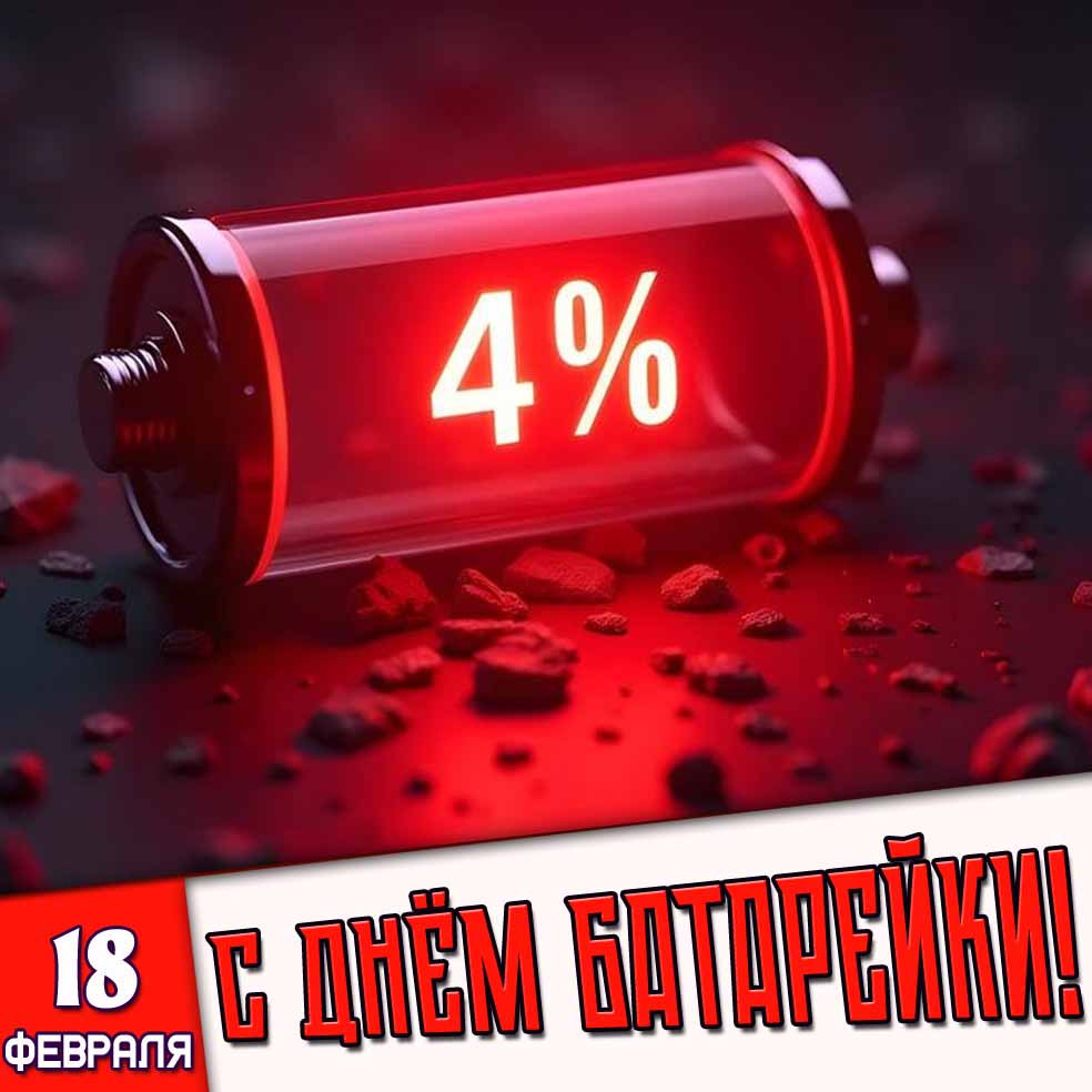 Картинка 18 февраля - с днём батарейки!