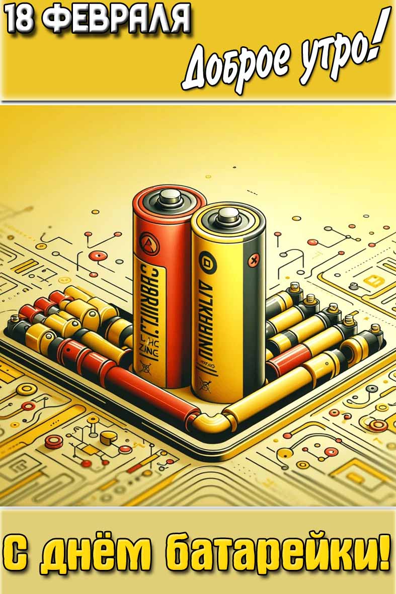 Картинка "18 февраля доброе утро! С днём батарейки!"