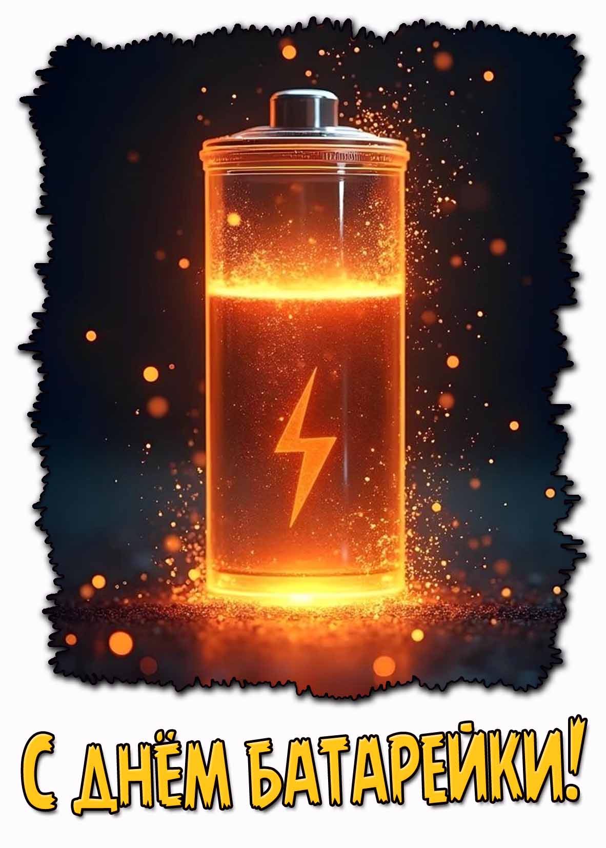 Открытка с днём батарейки