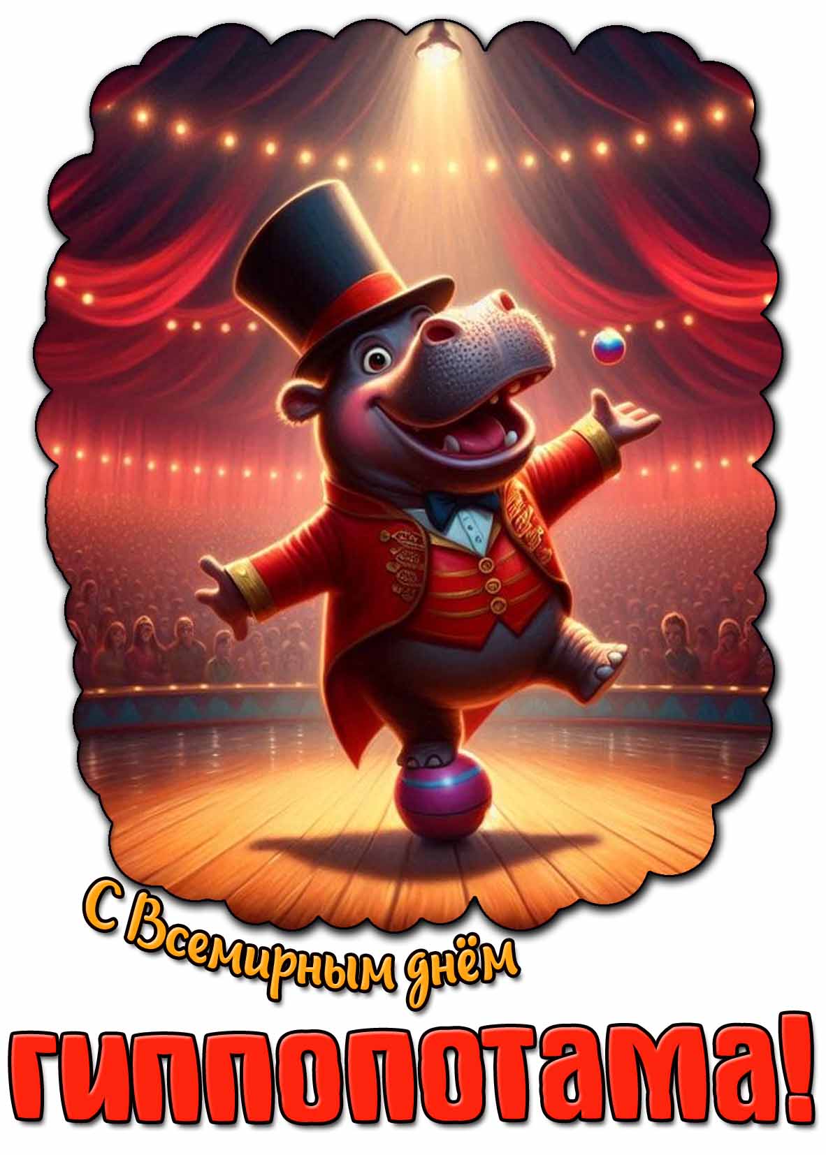Картинка с Всемирным днём гиппопотама