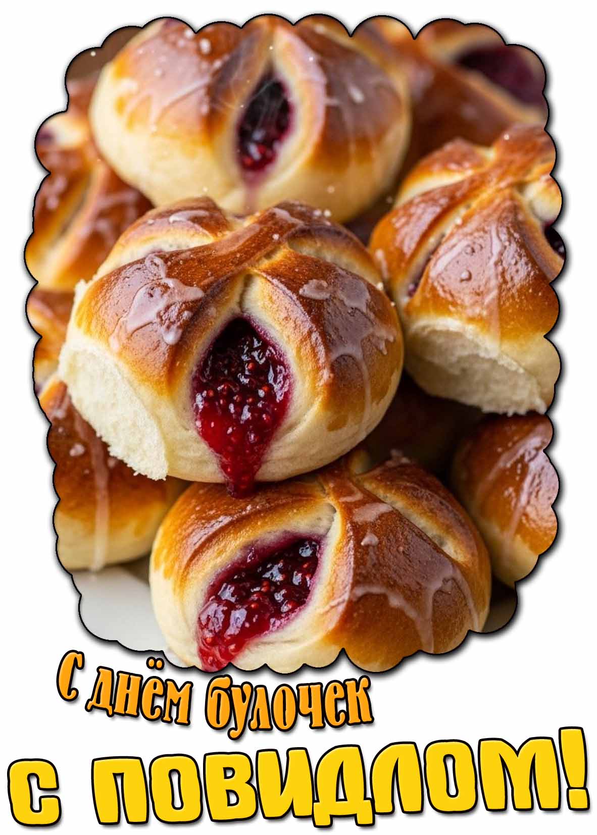 Картинка с днём булочек с повидлом