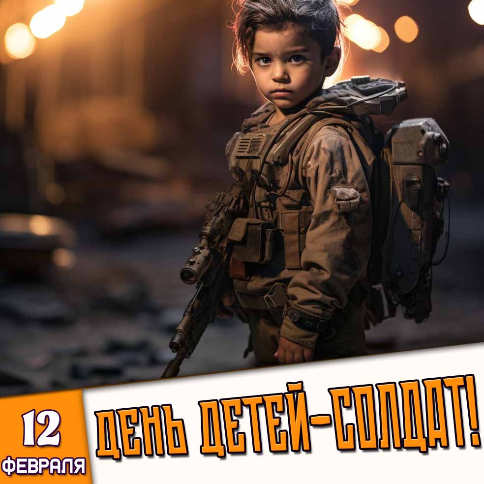 Картинка 12 февраля - день детей-солдат!