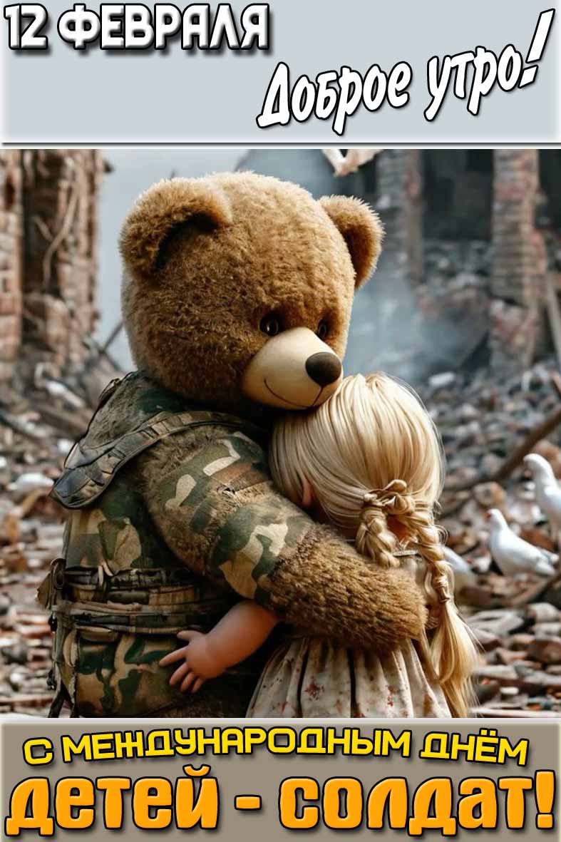Картинка "12 февраля доброе утро! С Международным днём детей-солдат!"