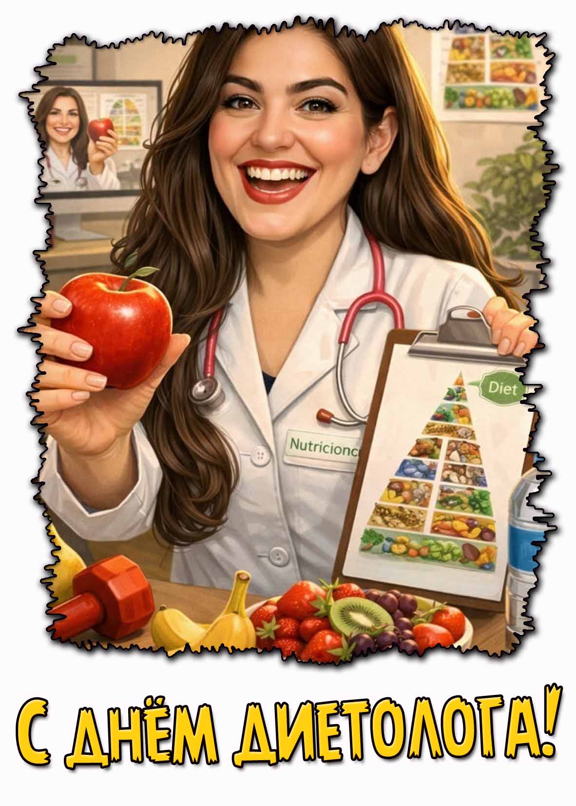 С днём диетолога! - открытка для женщины