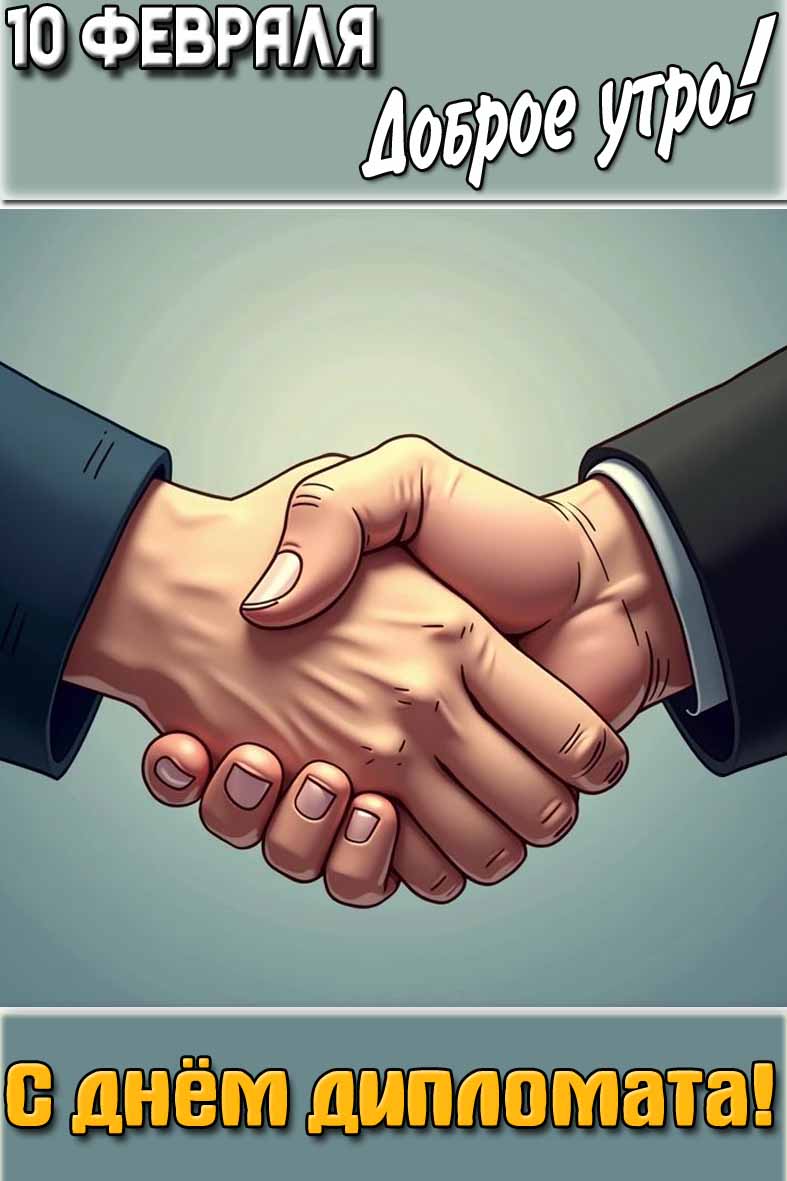 Картинка "10 февраля доброе утро! С днём дипломата!"
