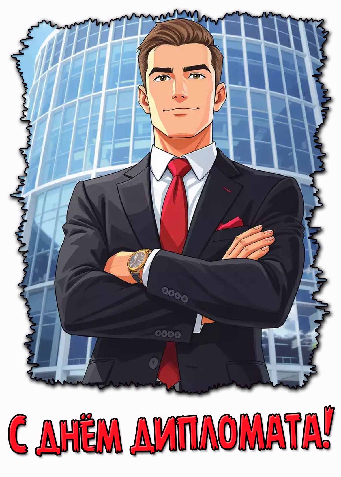 Открытка с днём дипломата