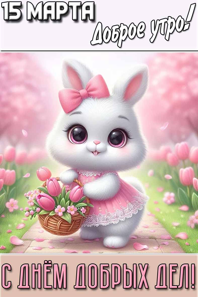 Картинка "15 марта доброе утро! С днём добрых дел!"