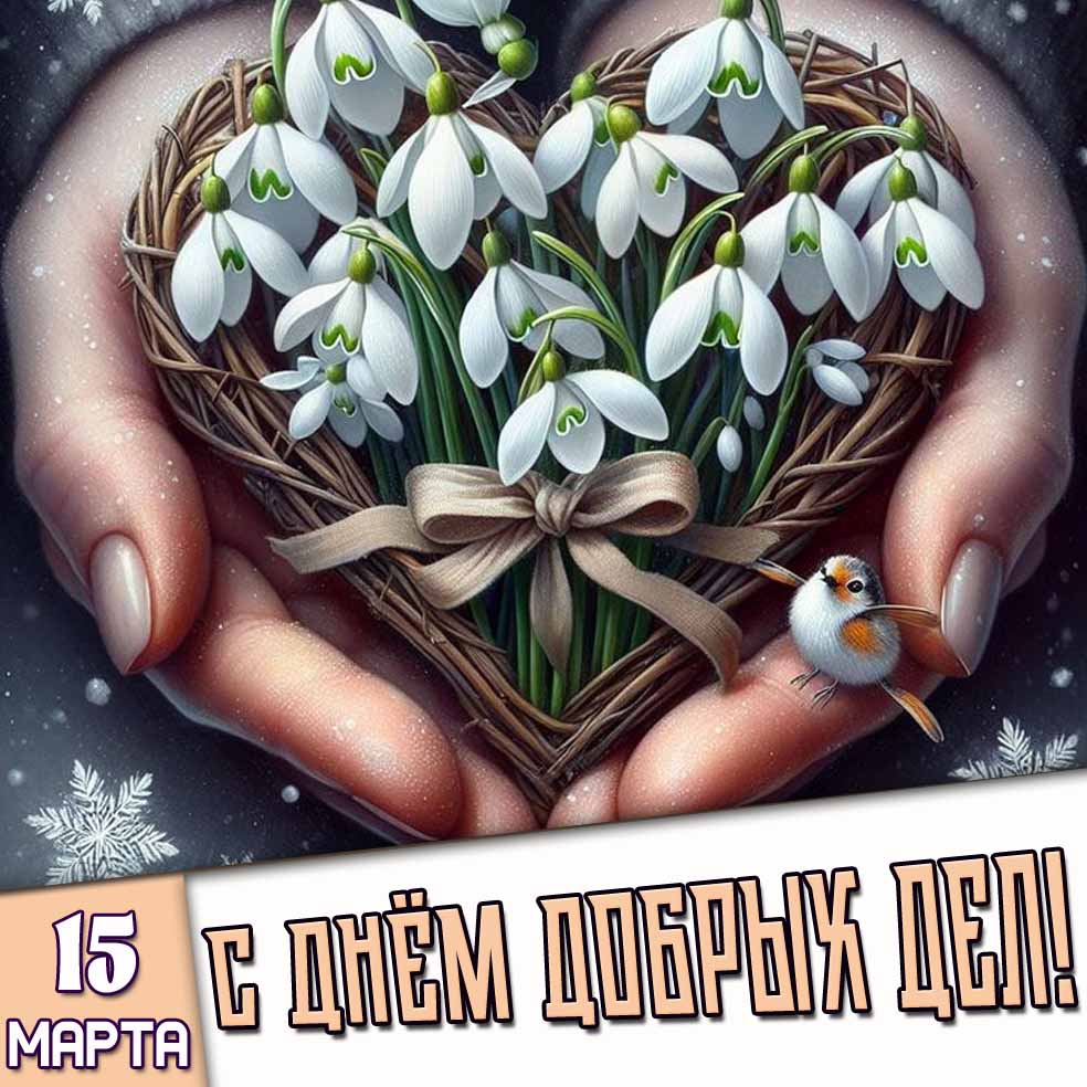 Открытка 15 марта - с днём добрых дел!