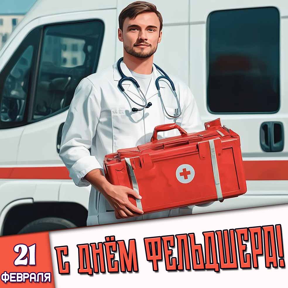 Картинка 21 февраля - с днём фельдшера!