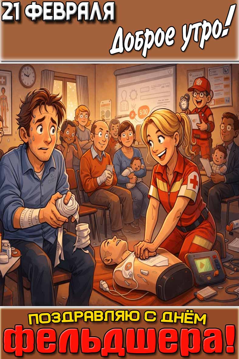 Картинка "21 февраля доброе утро! Поздравляю с днём фельдшера!"